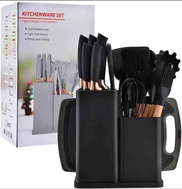 Kit De Utensilios De Cocina De Silicona  Con Juego De Cuchillos - Imagen 3